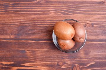 delicious ripe kiwi on the board with a napkin