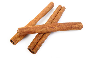 Cinnamon sticks isolated on white background