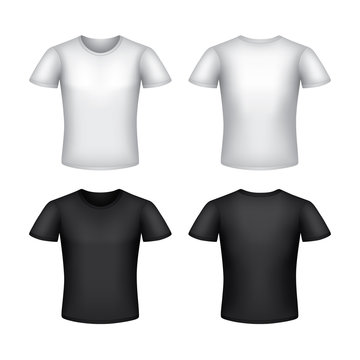 White man t-shirt template isolated vector