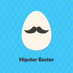 Hexagonal Greeting Card with Hipster Easter Egg with Mustache