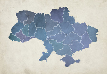 Carte texturée des régions d'Ukraine