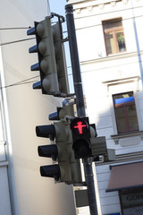 rote Ampel in der Stadt