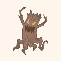 bizarre monster tree theme elements