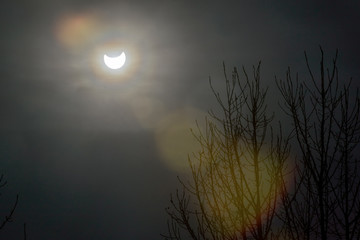 Solar eclipse in Moscow, 20 march 2015.