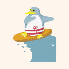 animal pengiun summer cartoon theme elements