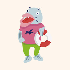 Obraz na płótnie Canvas animal fish summer cartoon theme elements