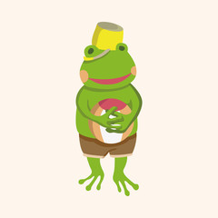 animal frog summer cartoon theme elements
