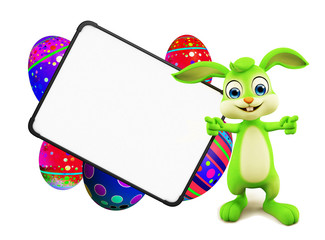 Easter Bunny with eggs with signboard