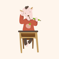 animal going to school cartoon theme elements