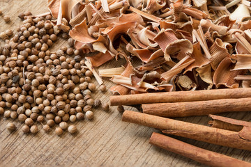 Mx spices on the wood