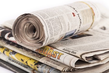 Stack. Stack of newspaper shallow depth of field