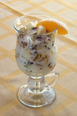 Fruit salad in a glass