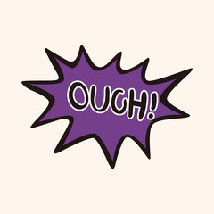 message word ouch theme elements