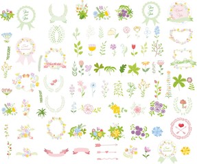 Набор свадебных графических SET- венок, цветы, стрелы