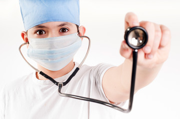 Boy with phonendoscope