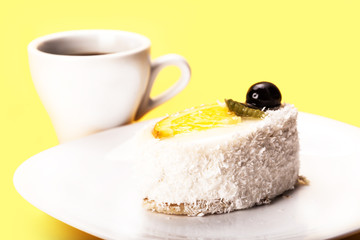 coconut piece of cake and cup