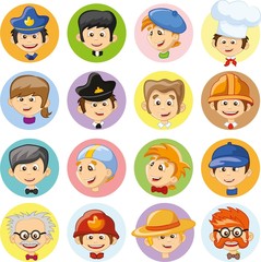 Набор векторных милый характер икон аватары