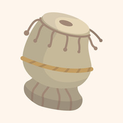 instrument drum cartoon theme elements