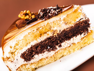 fresh piece of cake close-up
