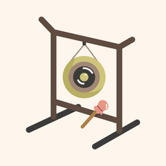instrument gong cartoon theme elements