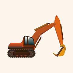 Transportation excavator truck theme elements