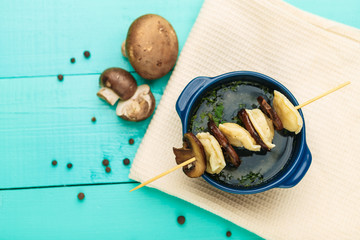 Meat Dumplings - russian boiled pelmeni in plate