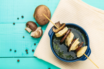 Meat Dumplings - russian boiled pelmeni in plate