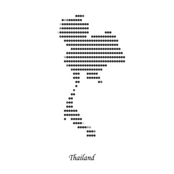 Dotted map of Thailand  for your design