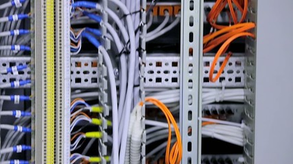 Inside of a control cabinet at an electrical substation