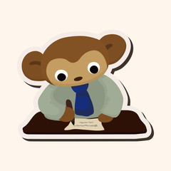 animal monkey worker cartoon theme elements