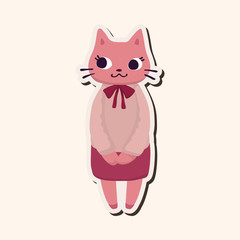 animal cat worker cartoon theme elements