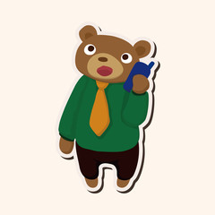 animal bear worker cartoon theme elements