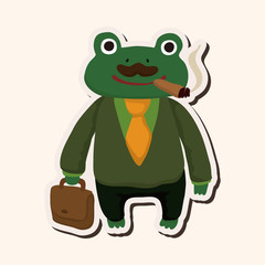 Fototapeta premium animal frog worker cartoon theme elements