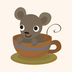 animal mouse having afternoon tea theme elements