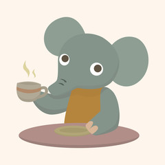 animal elephant having afternoon tea theme elements