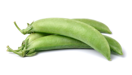 fresh green peas isolated on a white background