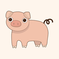 animal pig cartoon theme elements