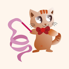 Animal cat doing sports cartoon theme elements