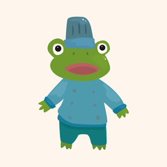 animal frog chef cartoon theme elements