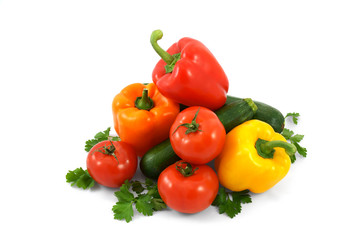Vegetables isolated on a white background.