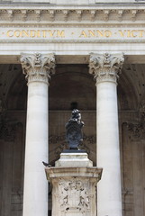 Closeup of the War memorial at Bank of England. London, UK