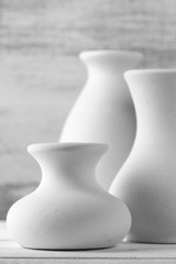 Fototapeta na wymiar Unglazed ceramic vases
