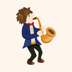 character musician saxophone  theme elements