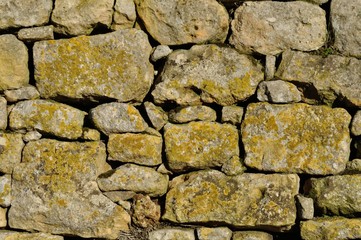 Solid wall made of stone