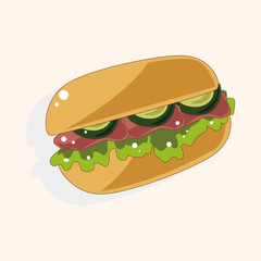 Fried foods theme hot dog elements