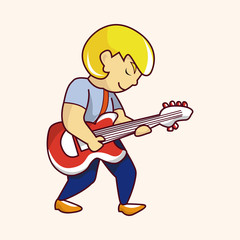 band member guitar player theme elements