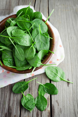 Fresh spinach leaves