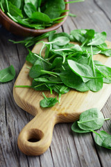 Fresh spinach leaves