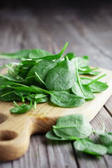 Fresh spinach leaves