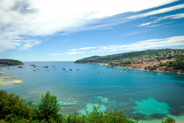 Fototapeta na wymiar Bay of Villefranche-sur-Mer on the French Riviera